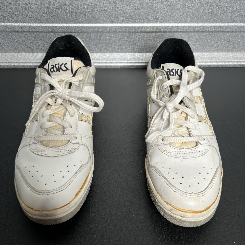 Vintage 90s Asics Mens 9.5 Gel Rage Lo Leather Sneakers Shoes White AS IS Taiwan - Picture 4 of 13